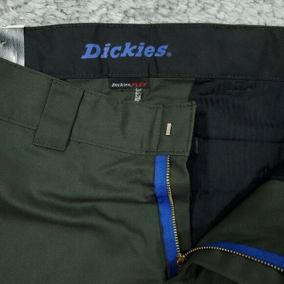 Dickies Slim Fit Tapered Twill Flex Green Work Pants Men's Size 34 x 32 - Picture 5 of 8